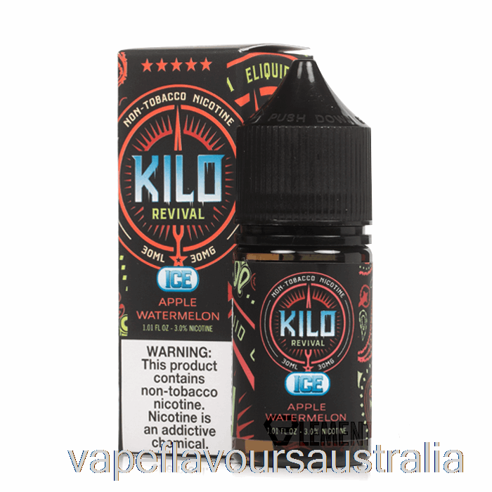 Vape Flavours Australia ICE Apple Watermelon - KILO Revival Salts - 30mL 50mg